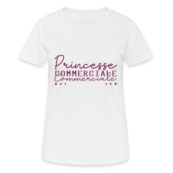Princesse Commerciale - T-shirt respirant Femme - blanc - Devant - AI Model Female 172 dark (172cm)