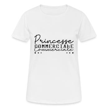 Princesse Commerciale - T-shirt respirant Femme - blanc - Devant - AI Model Female 172 dark (172cm)