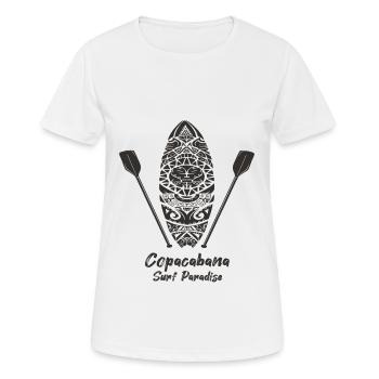 Copacabana Surf Paradise Rio Holiday Sea Beach Sun - T-shirt respirant Femme - blanc - Devant - AI Model Female 172 dark (172cm)