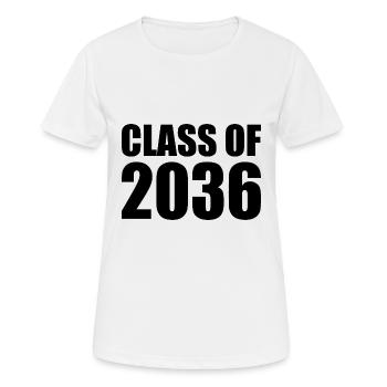 Class of 2036 - Women's Breathable T-Shirt - white - Front - AI Model Female 172 dark (172cm)