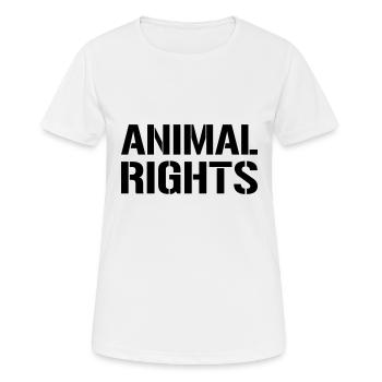 ANIMAL RIGHTS - Women's Breathable T-Shirt - white - Front - AI Model Female 172 dark (172cm)