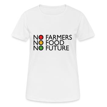 Bauern Protest No Farmers No Food No Future Ampel - Frauen T-Shirt atmungsaktiv - Weiß - Vorne - AI Model Female 172 dark (172cm)