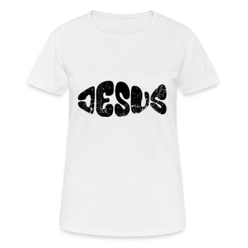 Jésus - Poisson - Amour - Croyants - Don - T-shirt respirant Femme - blanc - Devant - AI Model Female 172 dark (172cm)