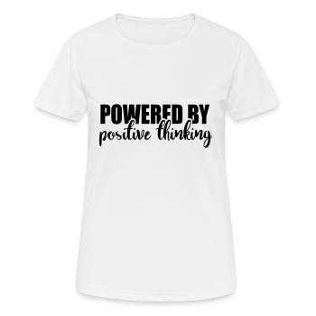 Powered by positive thinking - Women's Breathable T-Shirt - white - Front - AI Model Female 172 dark (172cm)