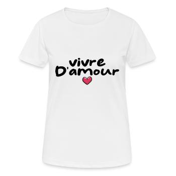 Vivre D'amour - T-shirt respirant Femme - blanc - Devant - AI Model Female 172 dark (172cm)