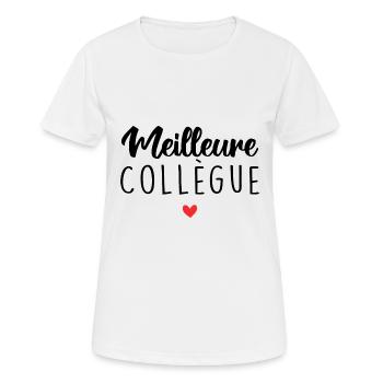 Meilleure Collègue - T-shirt respirant Femme - blanc - Devant - AI Model Female 172 dark (172cm)