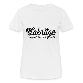 Lakritze mag dich auch nicht - Spruch - Frauen T-Shirt atmungsaktiv - Weiß - Vorne - AI Model Female 172 dark (172cm)