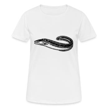 Anguille - Poisson - Cadeau de pêcheur - T-shirt respirant Femme - blanc - Devant - AI Model Female 172 dark (172cm)