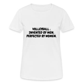 Volleyball - Volley Ball - Volley-Ball - Sport - Frauen T-Shirt atmungsaktiv - Weiß - Vorne - AI Model Female 172 dark (172cm)