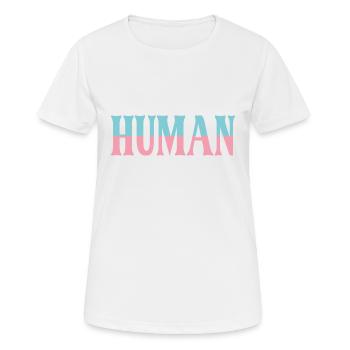 HUMAN - Women's Breathable T-Shirt - white - Front - AI Model Female 172 dark (172cm)