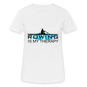 Rudern ist meine Therapie, Rudern, Ruderer - Frauen T-Shirt atmungsaktiv - Weiß - Vorne - AI Model Female 172 dark (172cm)