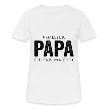 Meilleur Papa élu Par Ma Fille - T-shirt respirant Femme - blanc - Devant - AI Model Female 172 dark (172cm)