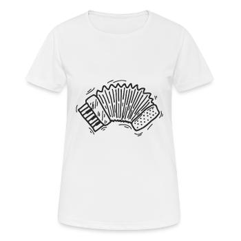 Accordéon - T-shirt respirant Femme - blanc - Devant - AI Model Female 172 dark (172cm)