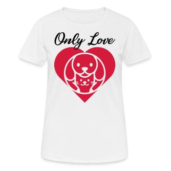 MY ONLY LOVE DOG CAT FRIEND - Frauen T-Shirt atmungsaktiv - Weiß - Vorne - AI Model Female 172 dark (172cm)