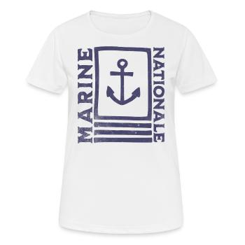 Vintage French Navy - Women's Breathable T-Shirt - white - Front - AI Model Female 172 dark (172cm)