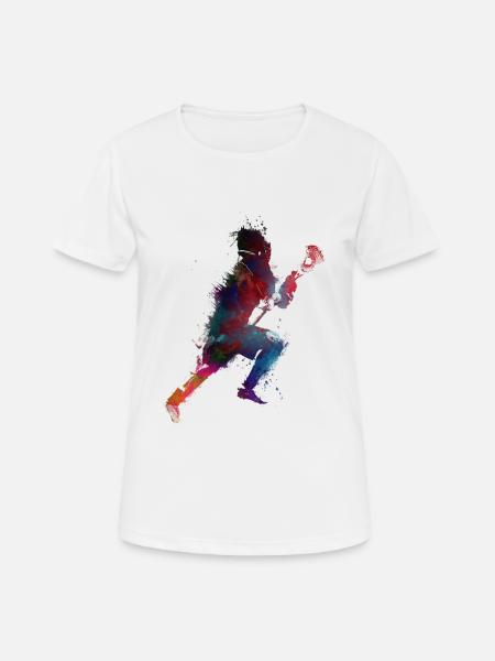 Lacrosse sport art #lacrosse #sport - Women's Breathable T-Shirt - white