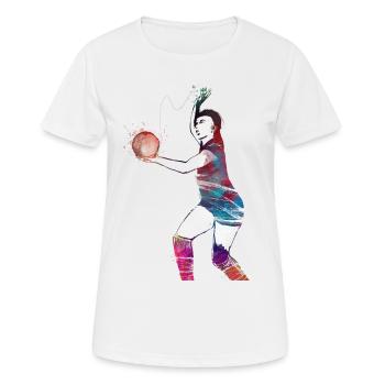 Sport de volley-ball #volleyball - T-shirt respirant Femme - blanc - Devant - AI Model Female 172 dark (172cm)
