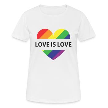Love is Love - Women's Breathable T-Shirt - white - Front - AI Model Female 172 dark (172cm)