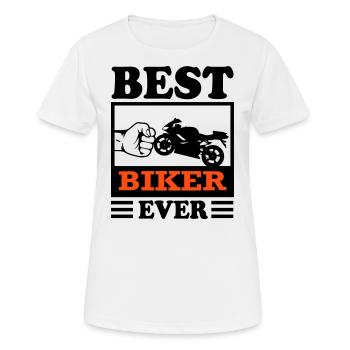 Biker Best Motorrad Motorradfahrer Bikerin - Frauen T-Shirt atmungsaktiv - Weiß - Vorne - AI Model Female 172 dark (172cm)