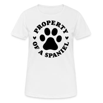Eigentum eines Spaniels - Frauen T-Shirt atmungsaktiv - Weiß - Vorne - AI Model Female 172 dark (172cm)