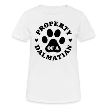 Propriété d’un Dalmatien - T-shirt respirant Femme - blanc - Devant - AI Model Female 172 dark (172cm)