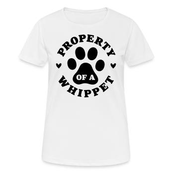 Propriété d’un Whippet - T-shirt respirant Femme - blanc - Devant - AI Model Female 172 dark (172cm)