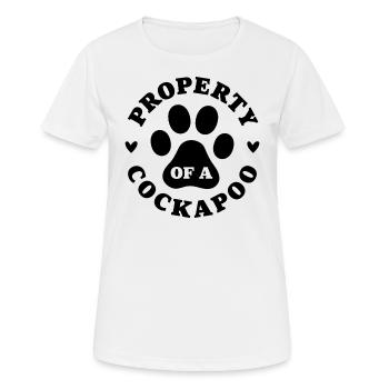 Propriété d’un Cockapoo - T-shirt respirant Femme - blanc - Devant - AI Model Female 172 dark (172cm)