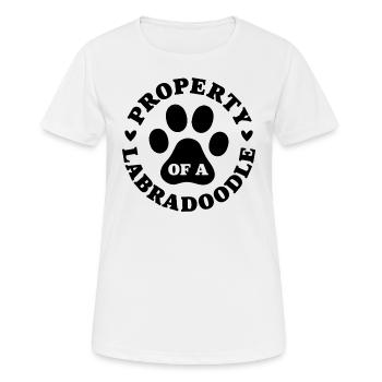 Propriété d’un Labradoodle - T-shirt respirant Femme - blanc - Devant - AI Model Female 172 dark (172cm)