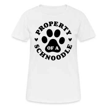 Propriété d’un Schnoodle - T-shirt respirant Femme - blanc - Devant - AI Model Female 172 dark (172cm)