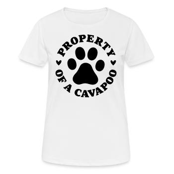 Propriété d’un Cavapoo - T-shirt respirant Femme - blanc - Devant - AI Model Female 172 dark (172cm)