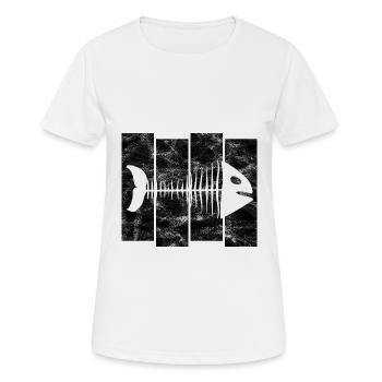 Arêtes de poisson pour pêcheurs, pêcheurs et enfants | Poissons - T-shirt respirant Femme - blanc - Devant - AI Model Female 172 dark (172cm)
