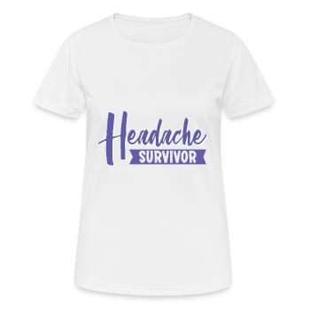Headache Survivor - Frauen T-Shirt atmungsaktiv - Weiß - Vorne - AI Model Female 172 dark (172cm)