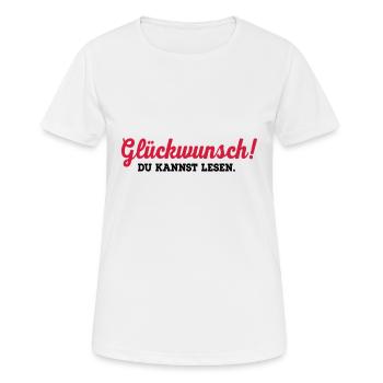 lesen - Frauen T-Shirt atmungsaktiv - Weiß - Vorne - AI Model Female 172 dark (172cm)
