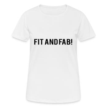 POWERLIFTING: Fit et Fab! - T-shirt respirant Femme - blanc - Devant - AI Model Female 172 dark (172cm)
