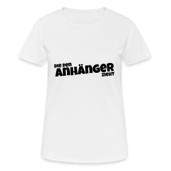 pulling the bike trailer - Women's Breathable T-Shirt - white - Front - AI Model Female 172 dark (172cm)