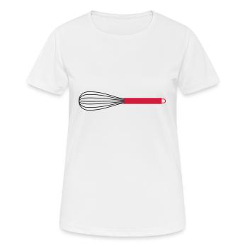 Schneebesen, 2fb - Frauen T-Shirt atmungsaktiv - Weiß - Vorne - AI Model Female 172 dark (172cm)
