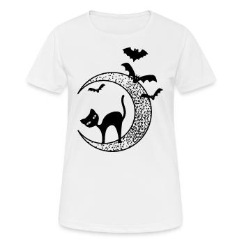 CHAT NOIR D’HALLOWEEN - T-shirt respirant Femme - blanc - Devant - AI Model Female 172 dark (172cm)