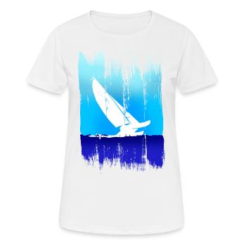 Catsailing Brush Strokes Look - Frauen T-Shirt atmungsaktiv - Weiß - Vorne - AI Model Female 172 dark (172cm)