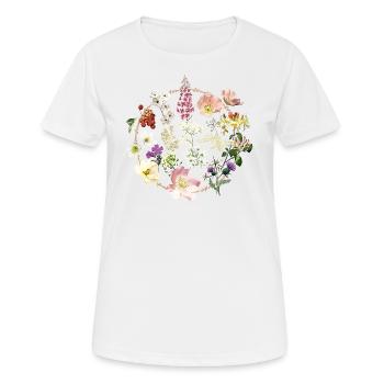 WILDFLOWER SHIRT, WOMEN'S BOHO WILD FLOWERS - Women's Breathable T-Shirt - white - Front - AI Model Female 172 dark (172cm)
