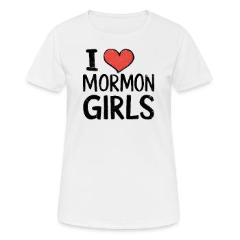 J’adore les filles mormones - T-shirt respirant Femme - blanc - Devant - AI Model Female 172 dark (172cm)