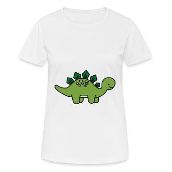 Dino Enfant Stegosaurus - T-shirt respirant Femme - blanc - Devant - AI Model Female 172 dark (172cm)