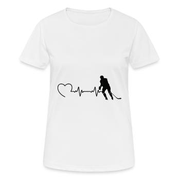 Ice Hockey Ice Hockey Retro Skates Puck Ice - Women's Breathable T-Shirt - white - Front - AI Model Female 172 dark (172cm)