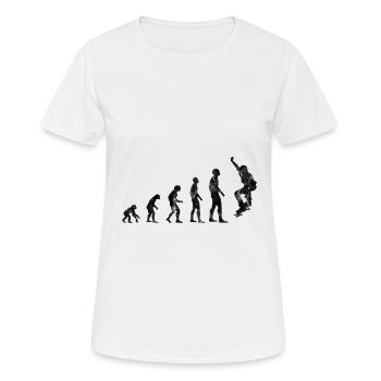 Evolution Skateboarder Skateboard Skater Skate - Frauen T-Shirt atmungsaktiv - Weiß - Vorne - AI Model Female 172 dark (172cm)