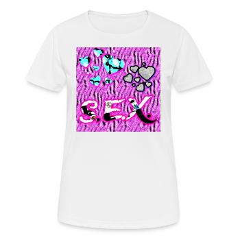 S.E.X. - Coeurs - T-shirt respirant Femme - blanc - Devant - AI Model Female 172 dark (172cm)
