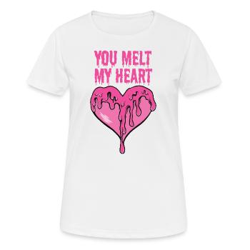 Tu fais fondre mon cœur - T-shirt respirant Femme - blanc - Devant - AI Model Female 172 dark (172cm)