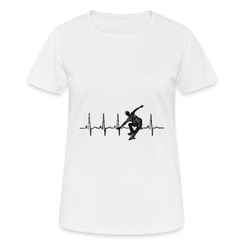 Skateboarder Skateboard Skater Skate Skateing ECG - T-shirt respirant Femme - blanc - Devant - AI Model Female 172 dark (172cm)