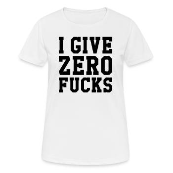 Je donne zéro baise - T-shirt respirant Femme - blanc - Devant - AI Model Female 172 dark (172cm)