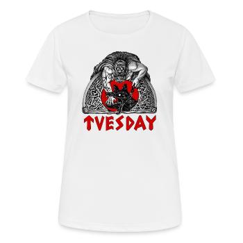 Tyr - Frauen T-Shirt atmungsaktiv - Weiß - Vorne - AI Model Female 172 dark (172cm)