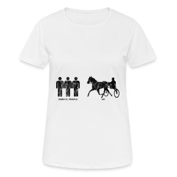 Trotter courses de trot dans un style rétro ou vintage - T-shirt respirant Femme - blanc - Devant - AI Model Female 172 dark (172cm)