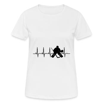 Ice Hockey Ice Hockey Retro Skates Puck Ice - Women's Breathable T-Shirt - white - Front - AI Model Female 172 dark (172cm)